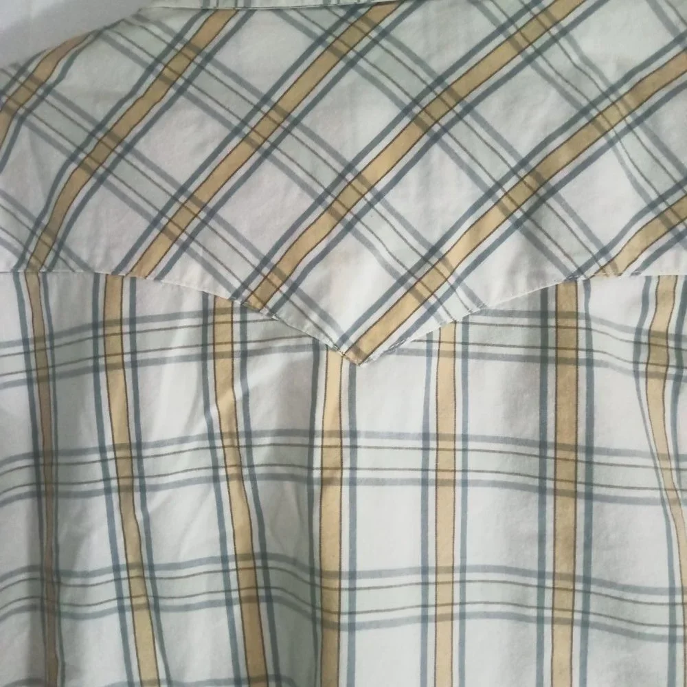 Hollister Shirt Snap Up Men's Size L Snap To Pointed Collar Plaid Western - Picture 5 of 5